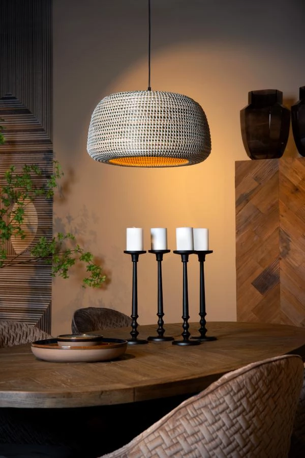 Lucide Premium MADUKA - Hanglamp - 1xE27 - Bruin - sfeer 1